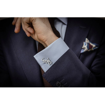 Triple Initials Interlocking Cufflinks