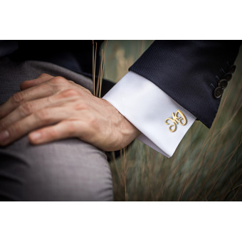 Gold-Plated Double Initials Cufflinks