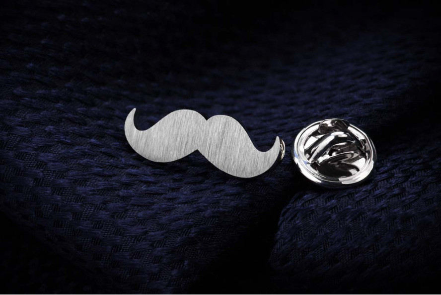 Mr. Mustache lapel pin