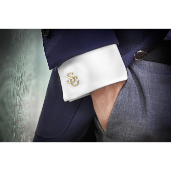 Gold-Plated Interlocking Initials Cufflinks
