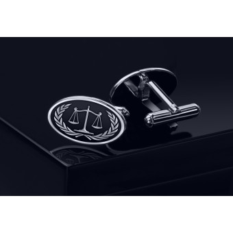 Oval lawyer cufflinks - Scales of Justice