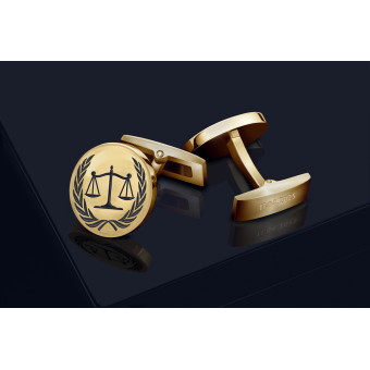 Themis – vergoldete, runde Manschettenknöpfe