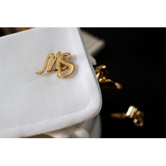 Gold-plated Dimensional Initial Cufflinks