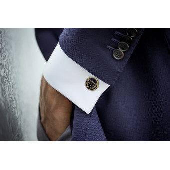 Scales od Justice Round Cufflinks Gold-Plated
