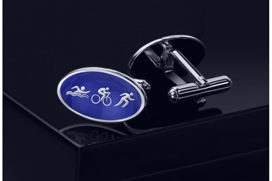 Triathlon cufflinks - blue...