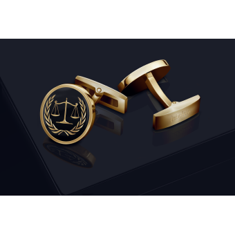 Scales od Justice Round Cufflinks Gold-Plated