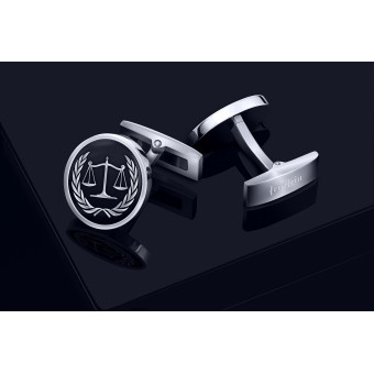 Scales of Justice Round Cufflinks II