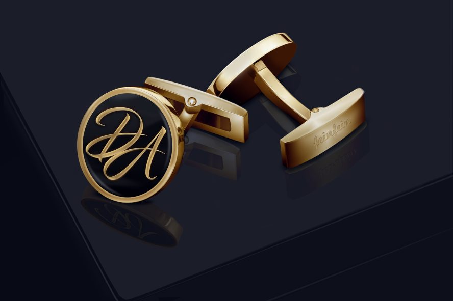 Gold-Plated Round Monogram...