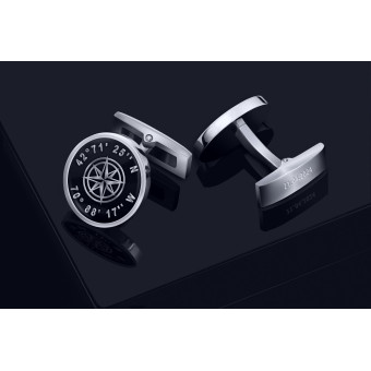 Coordinates cufflinks with black enamel