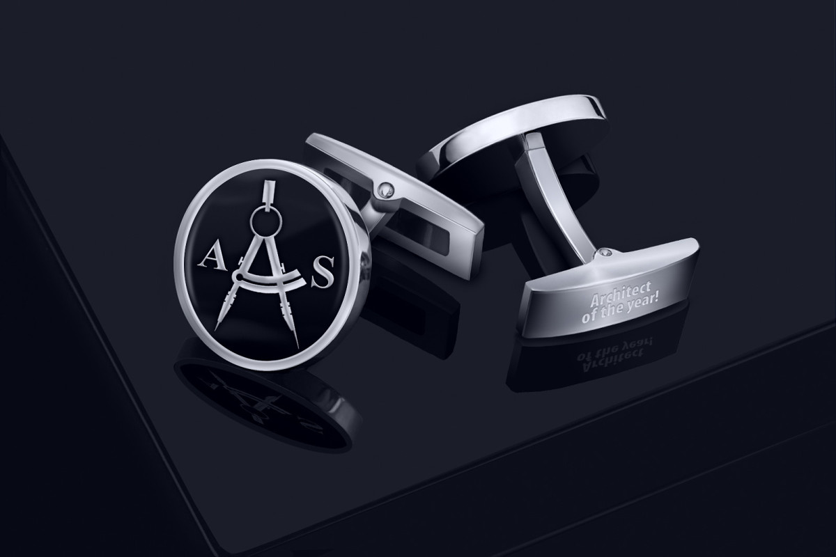 Round compass cufflinks