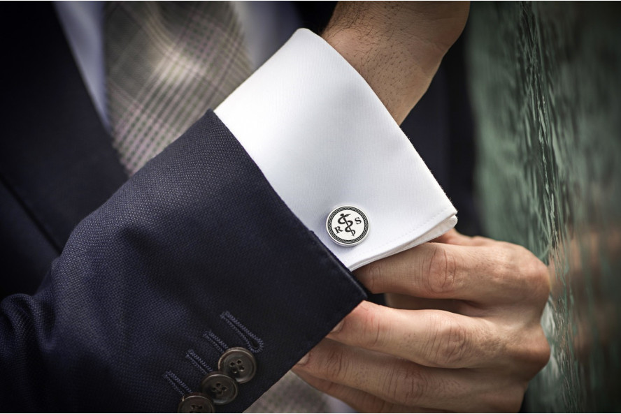 Laser engraved cufflinks - Caduceus