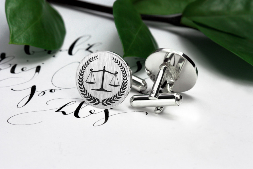 Laser engraved Themis Cufflinks