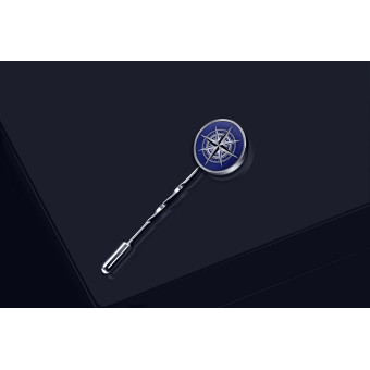 Compass Lapel Pin with Enamel