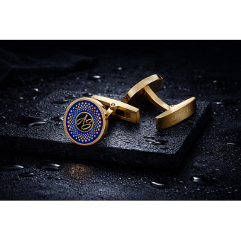 Aura - Gold-Plated Round Cufflinks
