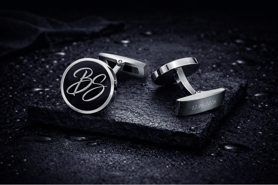 Silver Round Monogram...