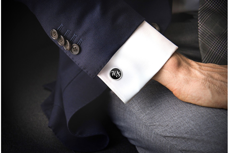Silver Round Monogram...