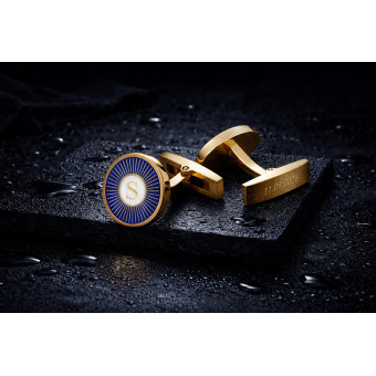 Solar - Gold-Plated Round Cufflinks