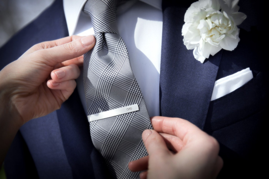 Personalizowane - spinki do mankietów i spinka do krawata