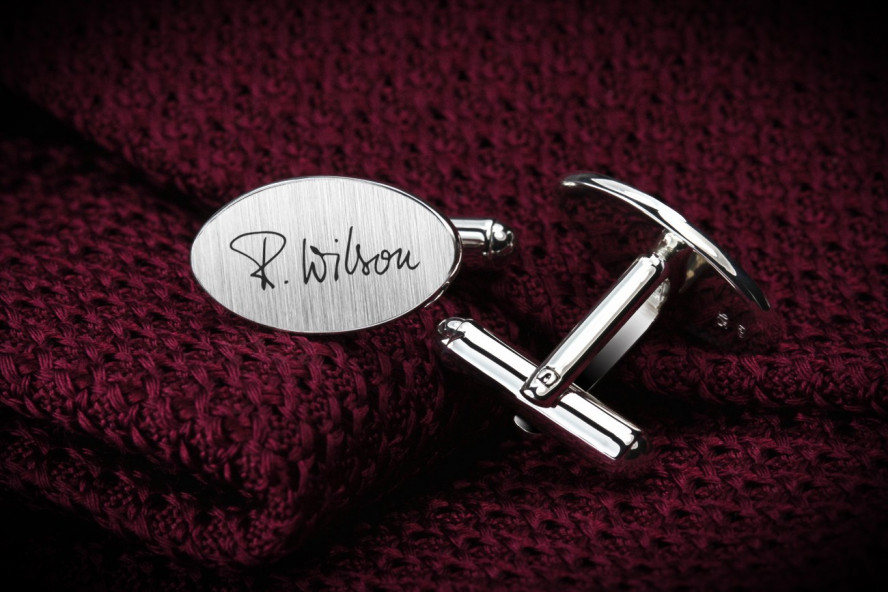 Engraved cufflinks with your handwriting