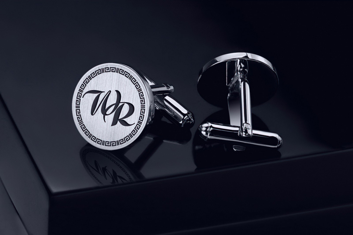 Engraved cufflinks with your ornament initials