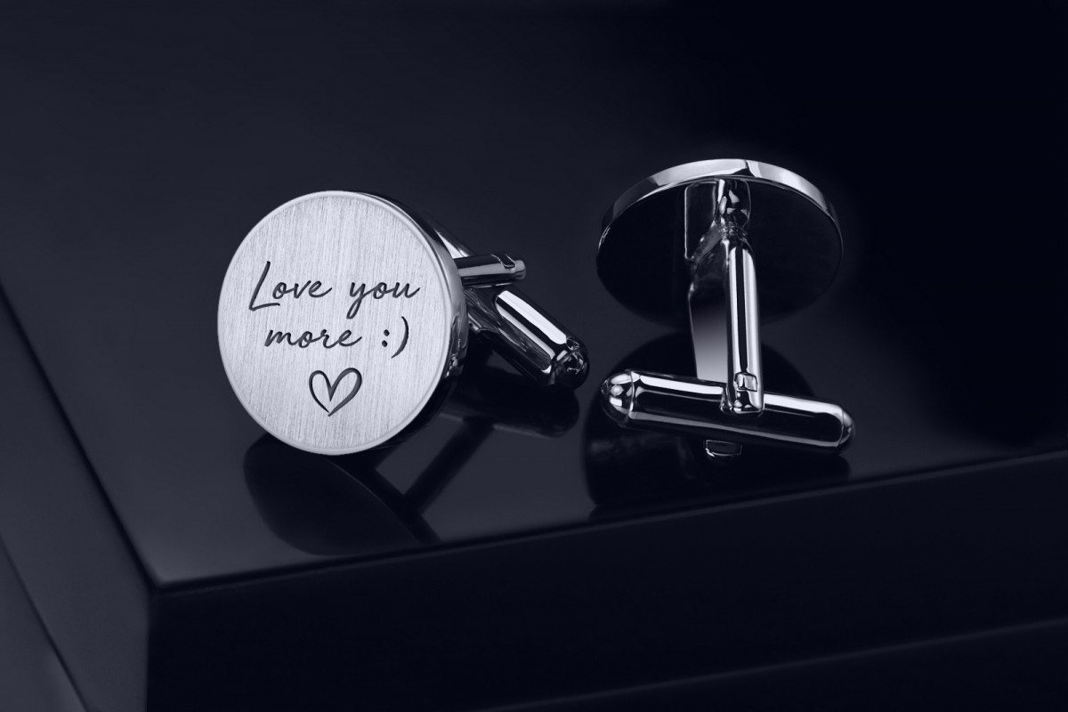 Engraved cufflinks with your handwriting or initials