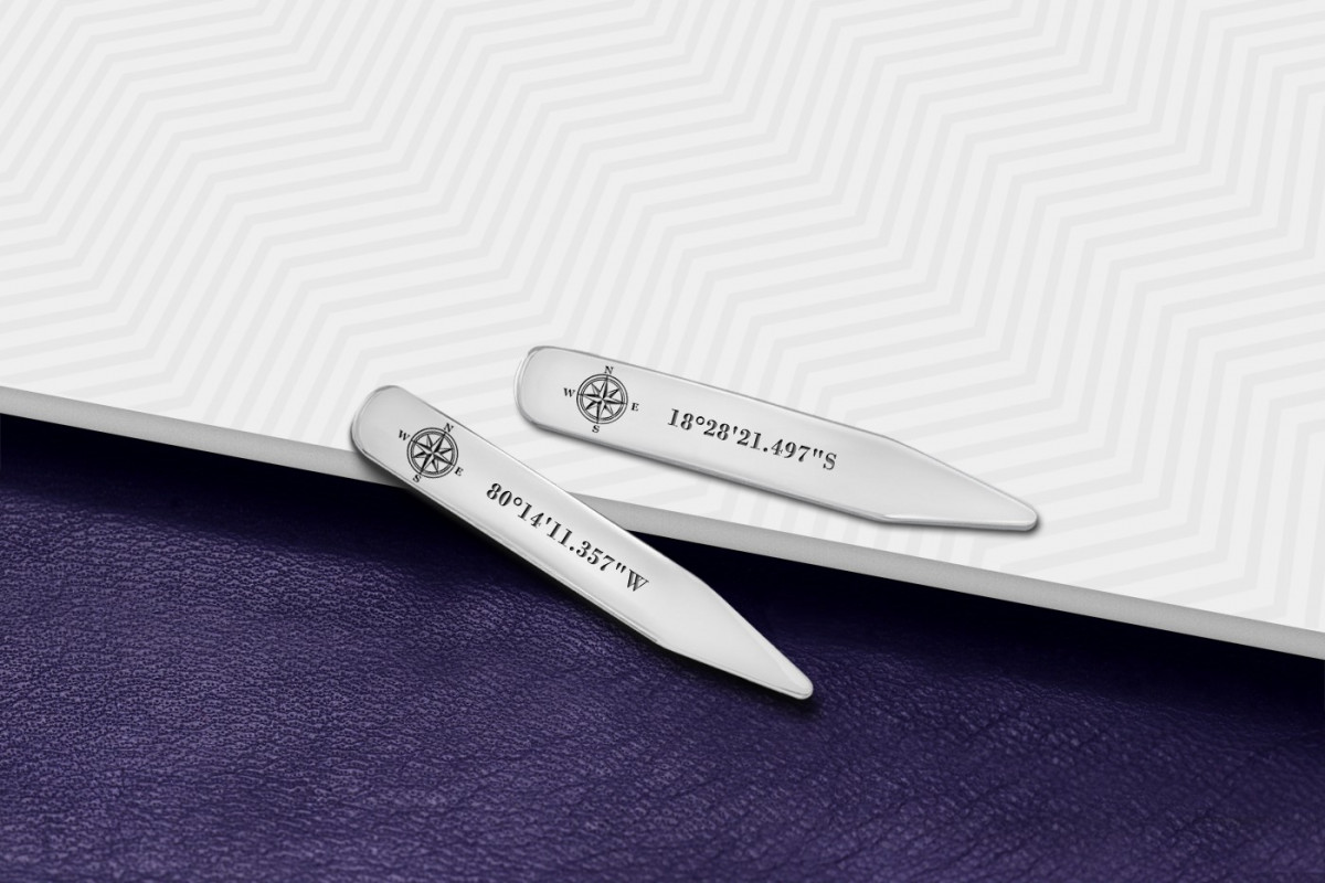 Engraved Collar Stays with handwriting