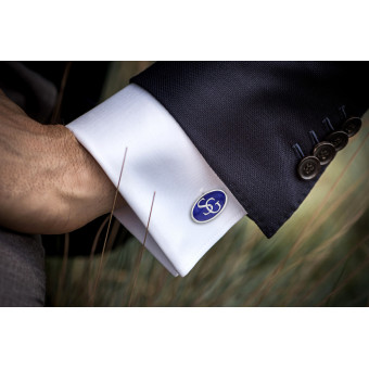 Monogram cufflinks with enamel