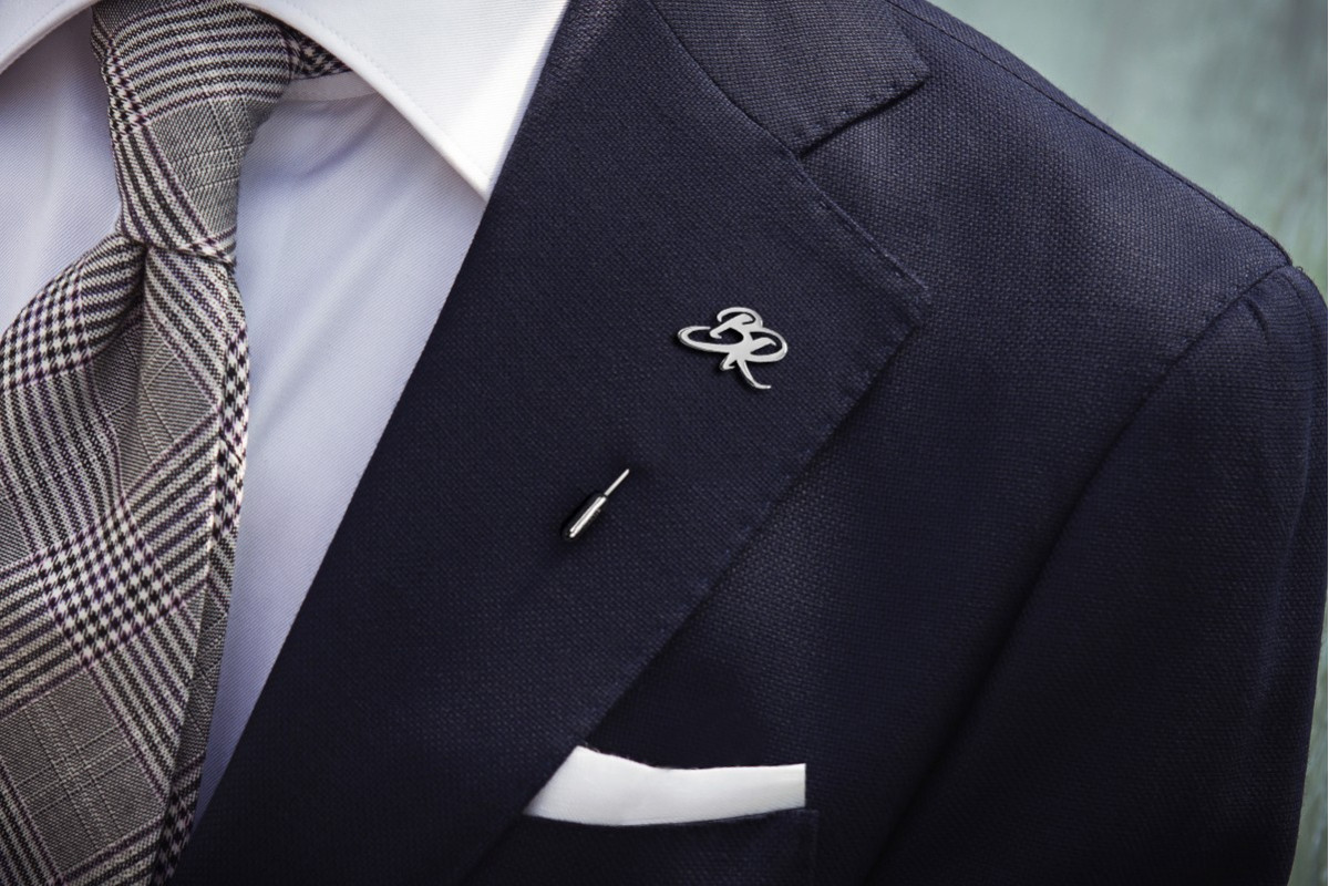 Initials Lapel Pin in 925 silver